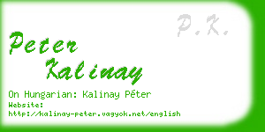 peter kalinay business card
